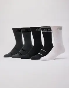 Mens New Balance Crew Socks 5-Pack