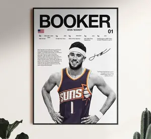 Devin Booker Poster, Basketball Wall Art, , NBA Player Print, Sports Room Decor, Gift For Basketball Fans, Athlete Artwork - POSTER NO FRAME