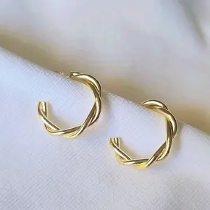 Trendy Minimalist Fashion Gold Plated Earrings for Women - Subtle Elegance & Versatile for everyday use