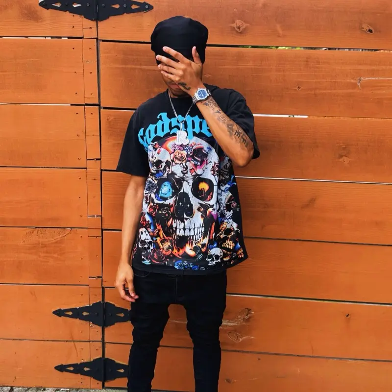 God Speed Skull Face T-Shirt OVERSIZED