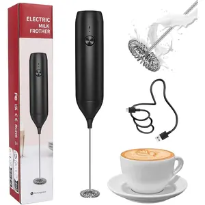 Milk Frother Handheld Rechargeable, Frother Wand and Drink Mixer for Coffee, Electric Whisk and Stirrer for Latte, Cappuccino, Matcha, Hot ,