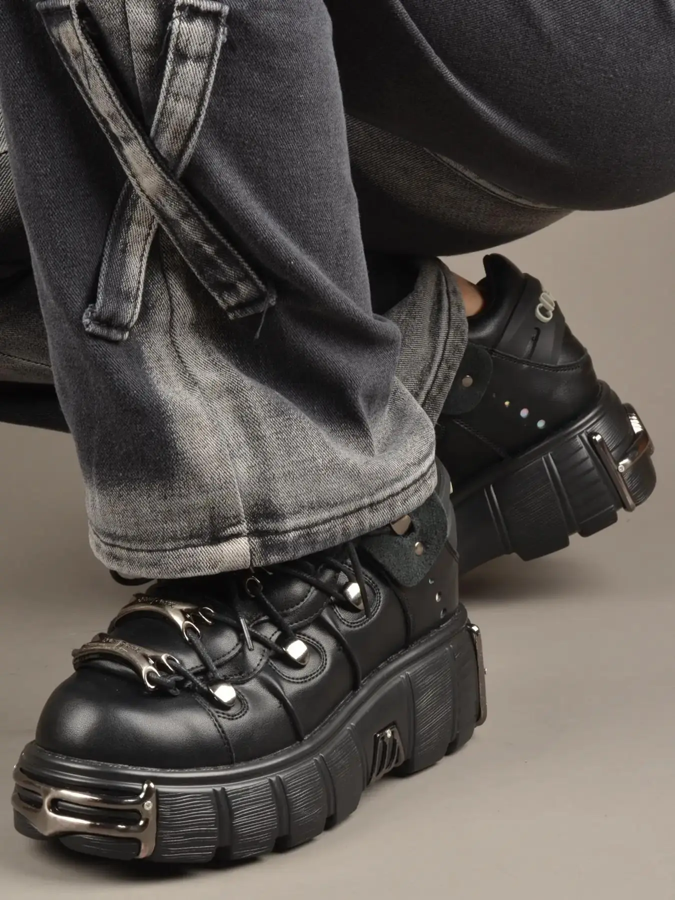 Shoes for Women, Punk Fashion Lace Up Platform Sneakers, Casual Comfortable Shoes for Daily Wear, Perfect for Students and Outdoor