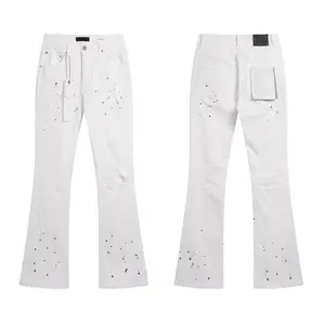 Jeans brand Jeans Men's Jeans Casual Comfort Holes Fashionable Straight Skinny Slim Fit Jeans, Ripped Stretch Jeans Denim Pants, Campus style,holiday style jeans Flared jeans