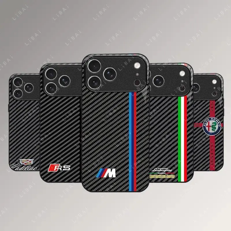 Suitable for iPhone 17-11 Pro Max/Plus and  Samsung Galaxy S23-25 New Carbon fiber texture mirror mobile phone case glass case 995