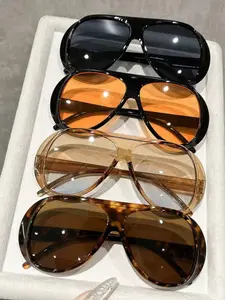 Unisex Y2K Vintage Trendy Statement Large Frame Glasses, Trendy Styling Sunglasses, Plastic Material, Plain Pattern, All Seasons Wear, Street Style, Party, Gift, Beach Vacation Accessories