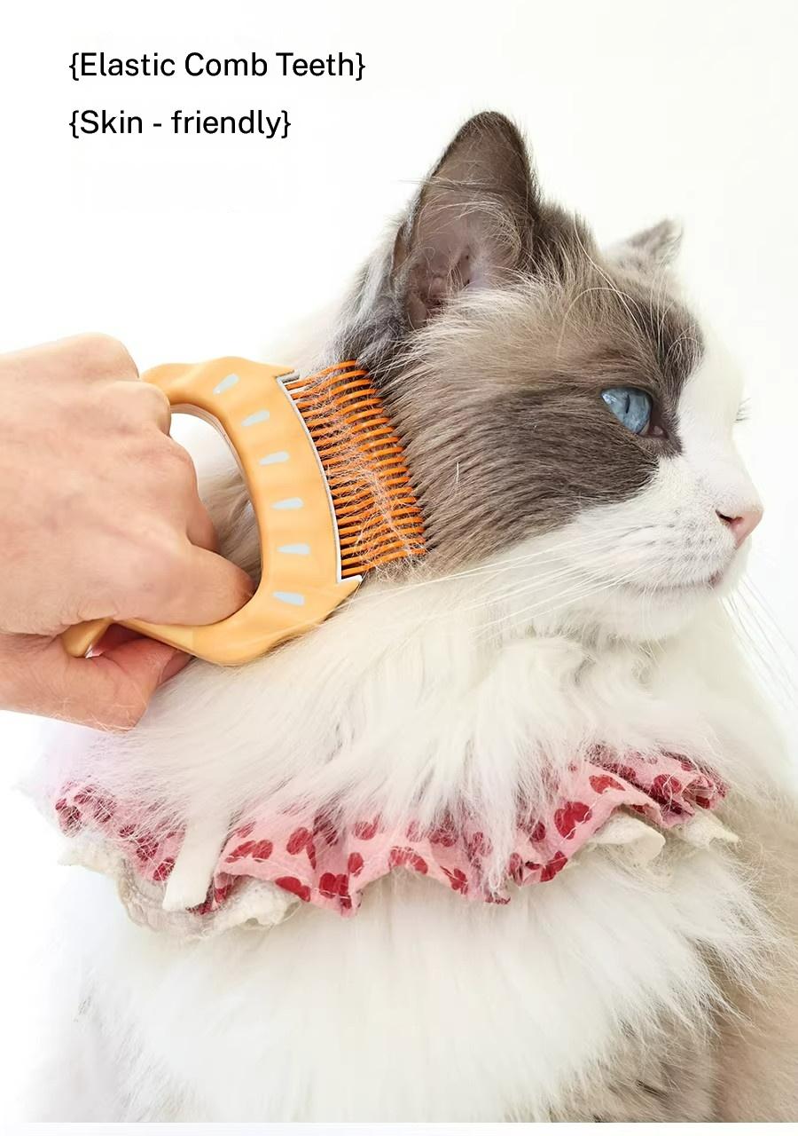 a Gentle, Flexible, Grooming Comb for Pets，Pet Grooming Brush for Dogs, Cats & Rabbits | Effortless Deshedding Tool to Remove Loose Fur