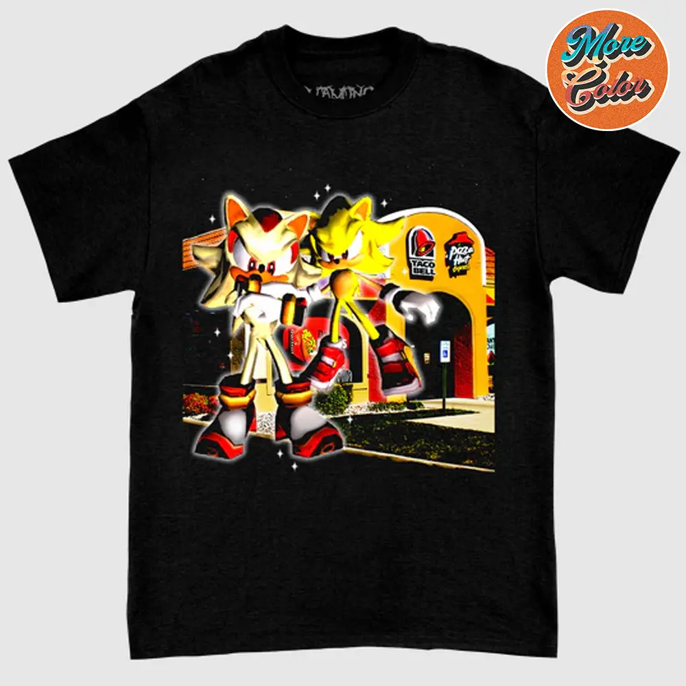 Mamono World Merch Combination Taco Bell Pizza Hut Shirt, Cotton Unisex T-Shirt, Crew Neck, Size S- 4XL, Menswear Top, Womenswear Top Underwear Streetwear