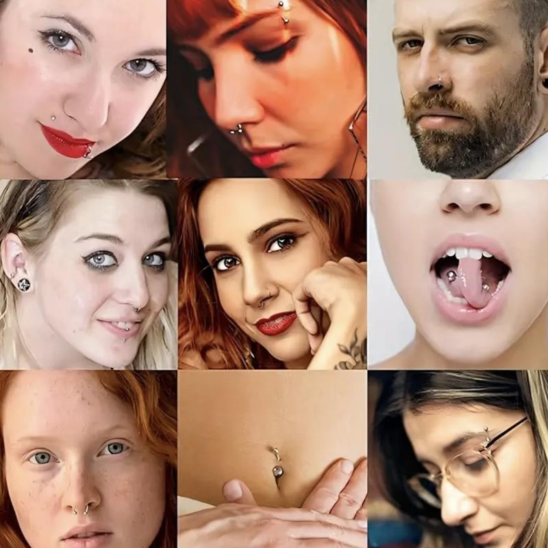 Various styles 146PCS Body Jewelry  Dazzling body ecorations Set Tools included,stainless steel materials、 NoseRingNipple Ring.Tongue Ring、 Lip Ring.Eyebrow Ring14G16G 18G 20G