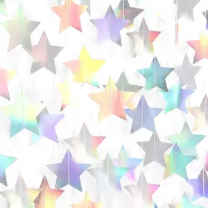 Iridescent Disco-Holographic Party-Decorations Christmas Garland - 62ft Twinkle Little  Streamers Hanging Banner,Wedding Birthday Bachelorette  Bridal Shower Decor
