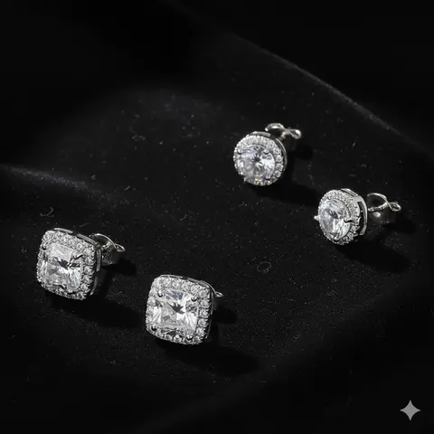 High Quality S925 Silver Stud Earring Sets - Elegant Luxury Cubic Zirconia Formal Earrings, Unisex Fashion Jewelry Gift for Birthdays, Mother's Day