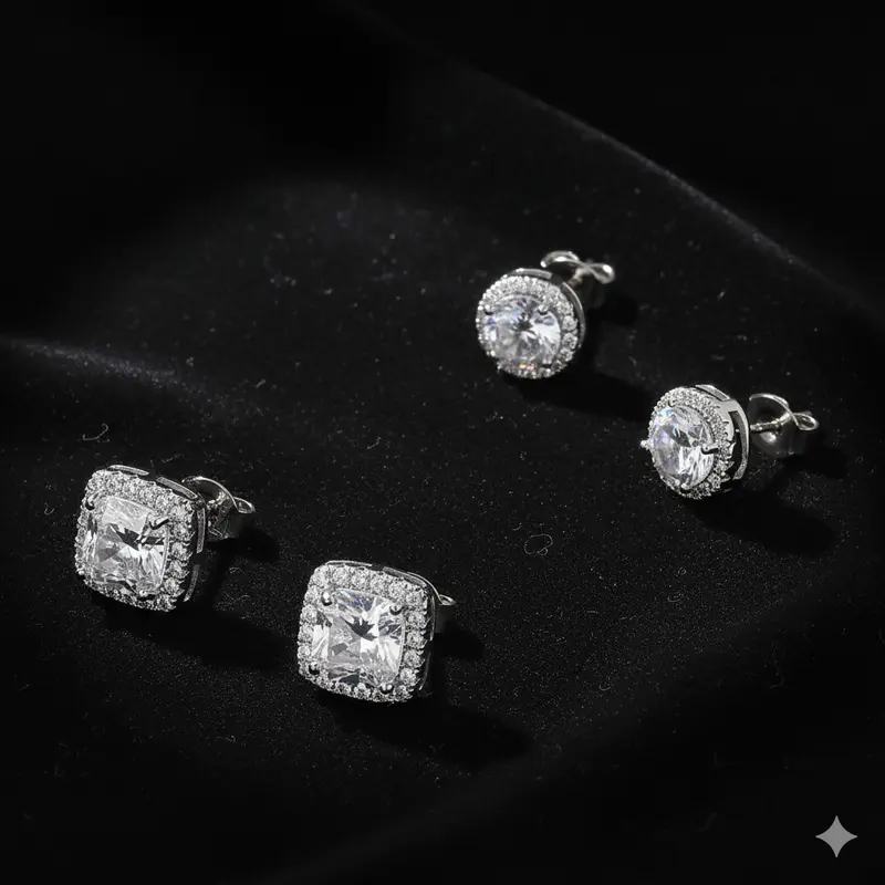 High Quality S925 Silver Stud Earring Sets - Elegant Luxury Cubic Zirconia Formal Earrings, Unisex Fashion Jewelry Gift for Birthdays, Mother's Day