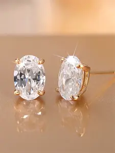 1 Pair Gorgeous Cubic Zirconia Stud High Quality Earrings For Women For Wedding Engagement Anniversary Party Jewelry Valentine's Day Gift