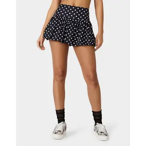 Betsey Johnson BUBBLE PRINT POLKA DOT SKIRT BLACK MULTI