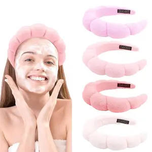 4 count Spa Headband - Pink Skincare Makeup Face Wash Skin Care Make Up Cute Preppy Teen Girl Gifts Trendy Stuff Aesthetic Bachelorette Party Favors Valentines Day Christmas