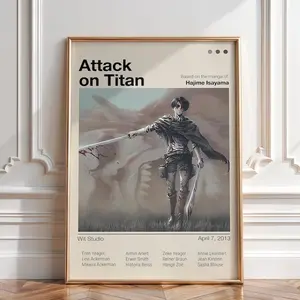 Levi Ackerman Poster, AOT Manga Art Print, Attack on Titan Anime Wall Decor