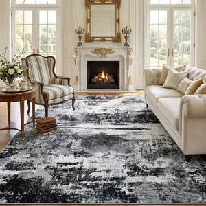 Rug For Living Room Upgraded Non-Slip Rubber Backing Soft Machine Washable Rug Suitable For Bedroom, Living Room, Office  Game Room Carpet, Rugs for Room Men