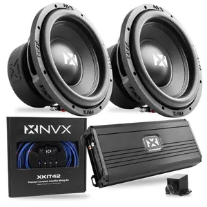 2400W Peak (1200W RMS) VS-Series Dual 10" Subwoofer Bass Package with Monoblock Amplifier and Wiring Kit