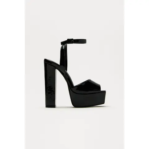 Catalina Platform Block Heels - Black