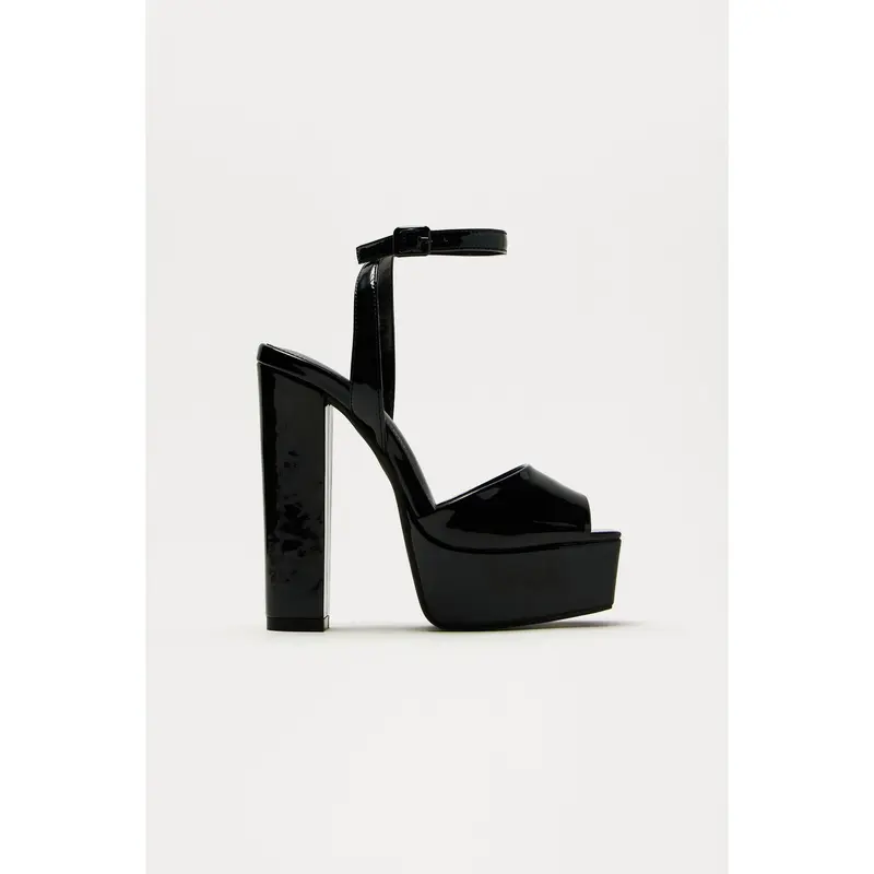 Catalina Platform Block Heels - Black