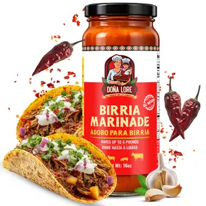 DONA LORE Birria Marinade 16oz Glass Jar - Authentic Mexican Sauce, No Extra Ingredients Needed - Real Chiles & Spices, Family Dinner Made Easy