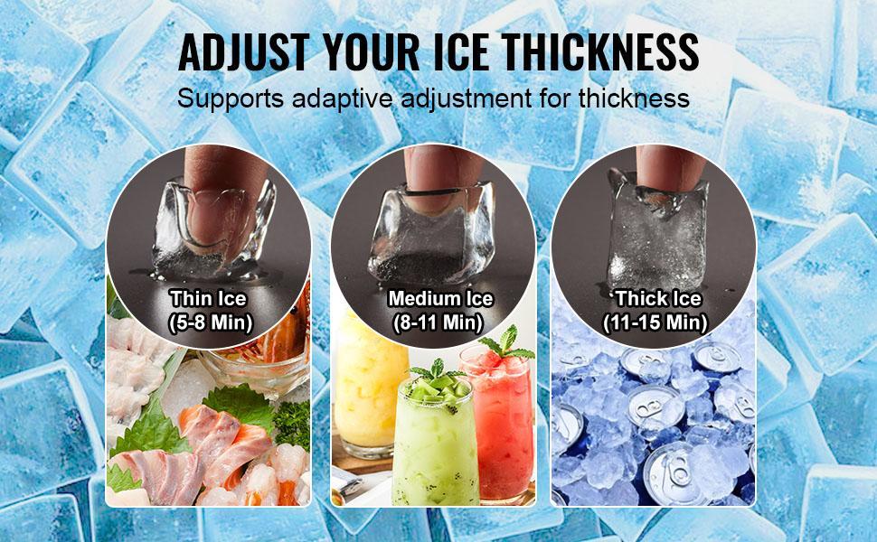 VEVOR 110V Commercial Ice Maker Machine 120-130LBS/24H with 33LBS Bin, TikTokShopBlackFriday, Stainless Steel Automatic Operation Under Counter Ice Machine for Home Bar, Include Water Filter, Scoop