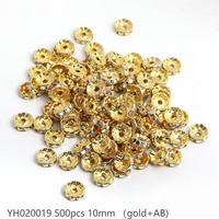#20（10mm 500pcs) Gold/White AB YH020019