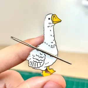 Needle minder Goose pin with magnetic backing! Choice of one magnetic outfit!