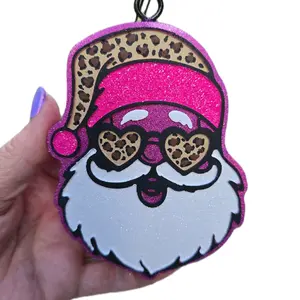 Santa Cheetah Print Car freshie