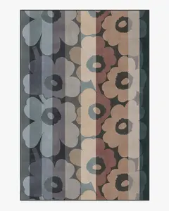Unikko Ralli Charcoal Multicolor Flatwoven Rug by Marimekko