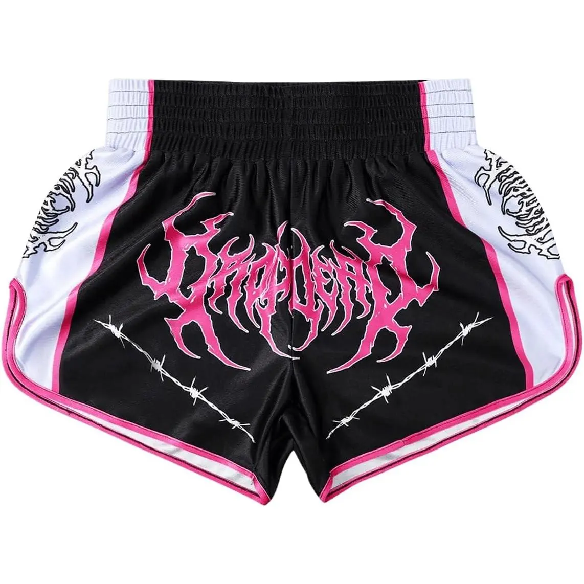 Men's Muay Thai Shorts Boxing Shorts Costume Elastic Waisted Letter Graphic Split Shorts Track Training Gym Clothing