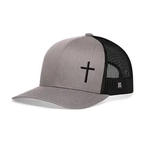 Cross Trucker Hat  |  Gray-Black cross Snapback