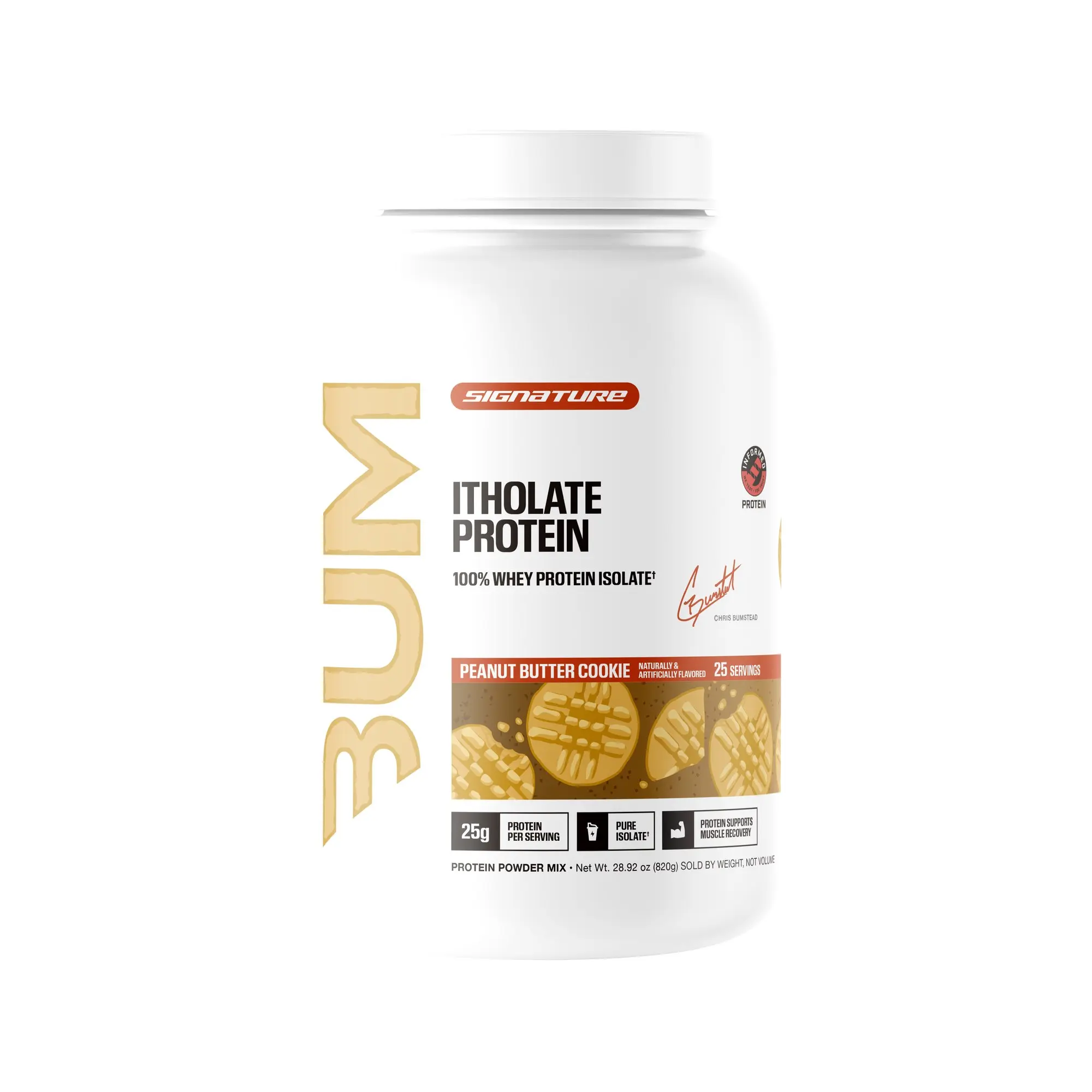 BUM ITHOLATE Whey Protein Isolate Powder – 25g Protein Per Serving – Grass Fed Micro-Filtered Protein for Lean Muscle Growth & Recovery – Fat Free, Low Carb – 25 Servings