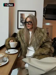 Women's Casual Fashion Faux Fur Coat, Loose Fit Fall Winter Outerwear, Stylish Ladies' Jacket for Daily Wear