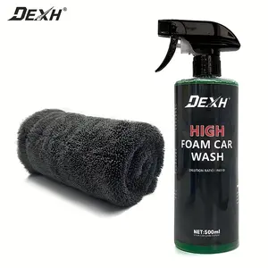 High Foam Car Wash Soap (Suitable for Foam Cannon, Foam Gun or Bucket Cleaning), Suitable for Cars, Trucks, SUVs, Jeeps, Motorcycles, RVs, etc., 1 Piece 500ml (16.91 oz) Comes with 1 Drying Towel nano coating Starter Kit with Detailing Chemicals ultra