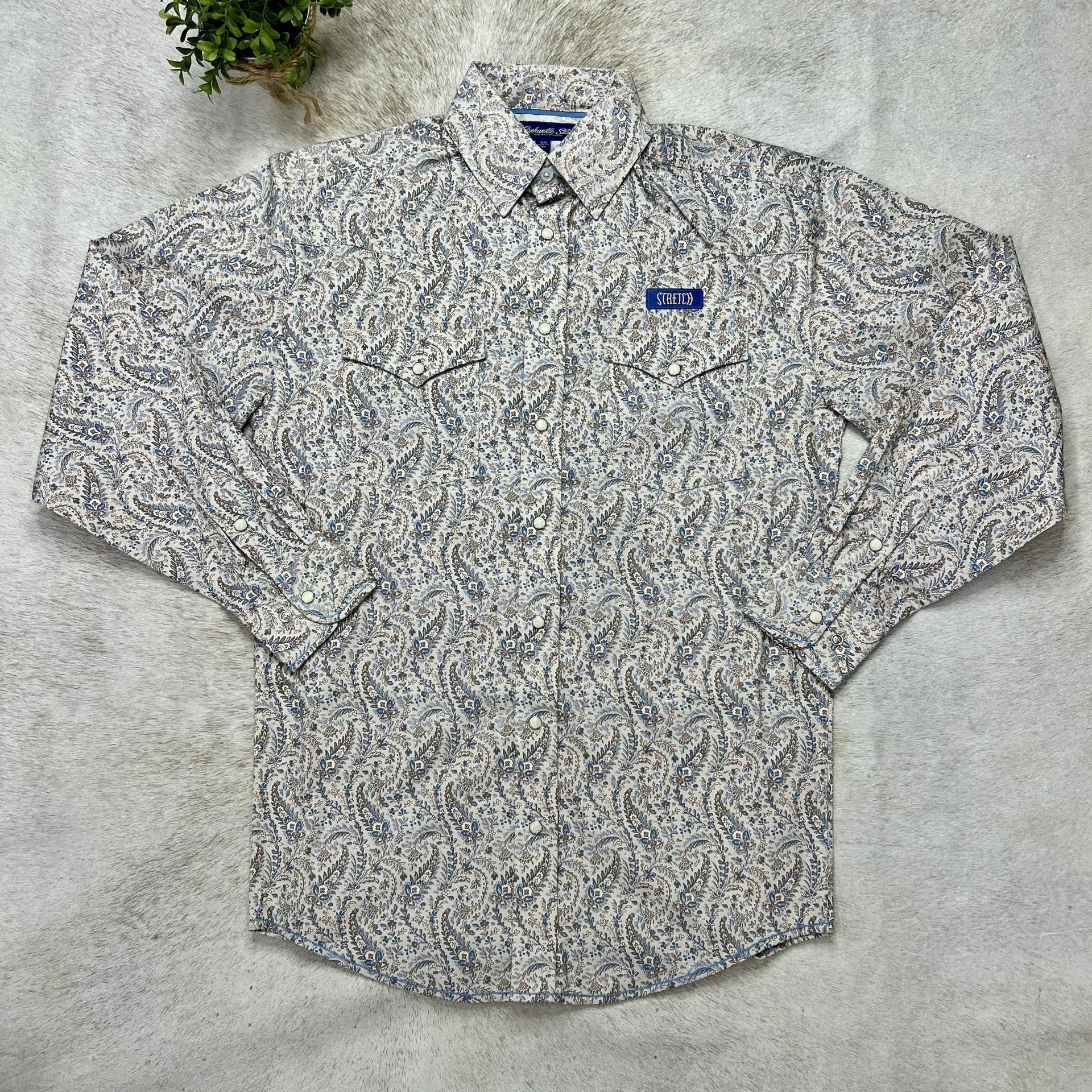 Men's Panhandle Long Sleeve Snap Beige Rameada