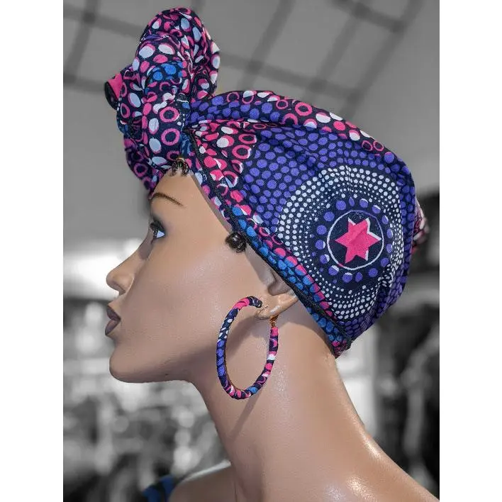 Popù African Print Hoop Earrings-DPJ3847X
