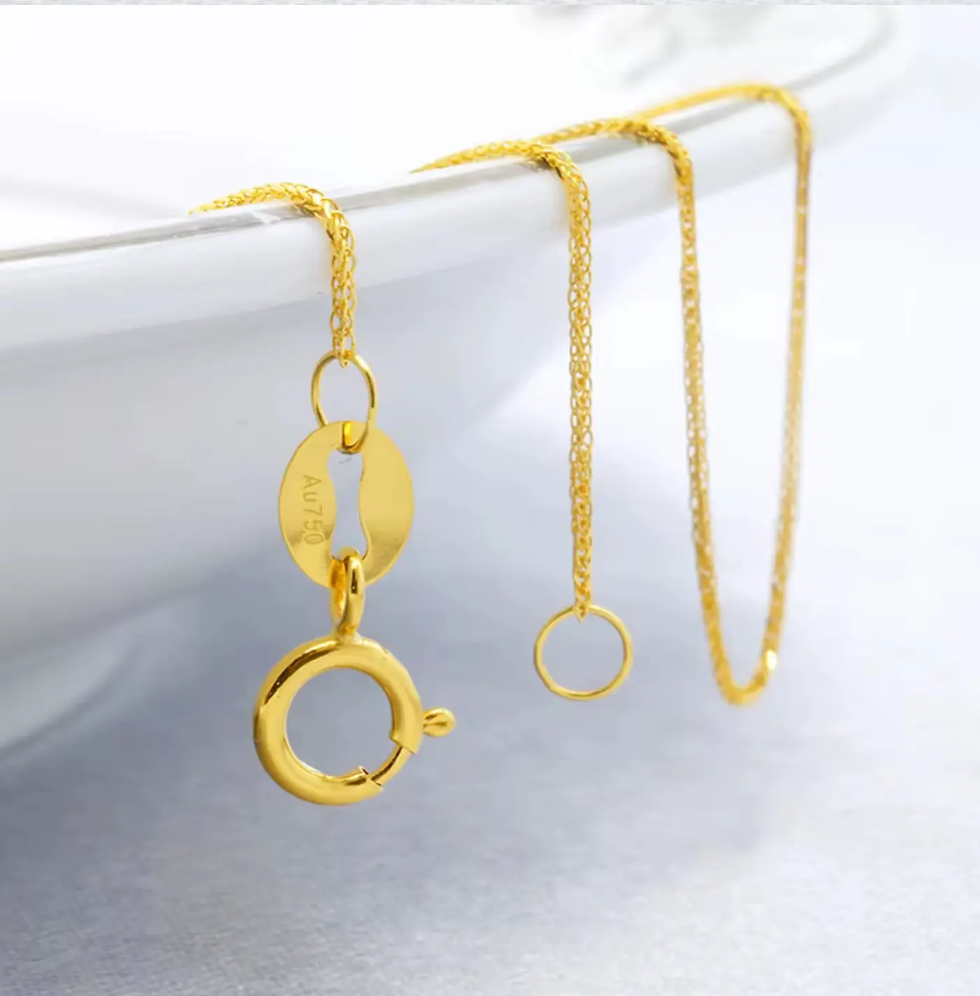 Aurum 18k Gold Necklace - Simple Gold Chain for Youth, Elegant Simplicity & Versatile Appeal, Minimalistic Design, Classic Style