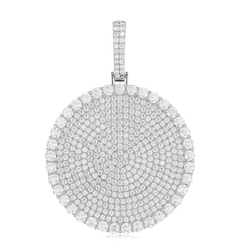 UCCIYO Brilliant Round Cut D-VVS Moissanite Iced Pendant | Gold Plated Anti-Tarnish Hip Hop Chain | VVS Clarity Crystal Bling Necklace for Daily Street Style