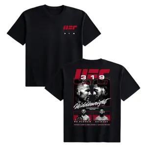 Du Plessis vs. Chimaev UFC 319 T-Shirt, MMA Fight Night Tee, Vintage Style Unisex Shirt, Gift for UFC Fans and Supporters, Cotton Menswear Top