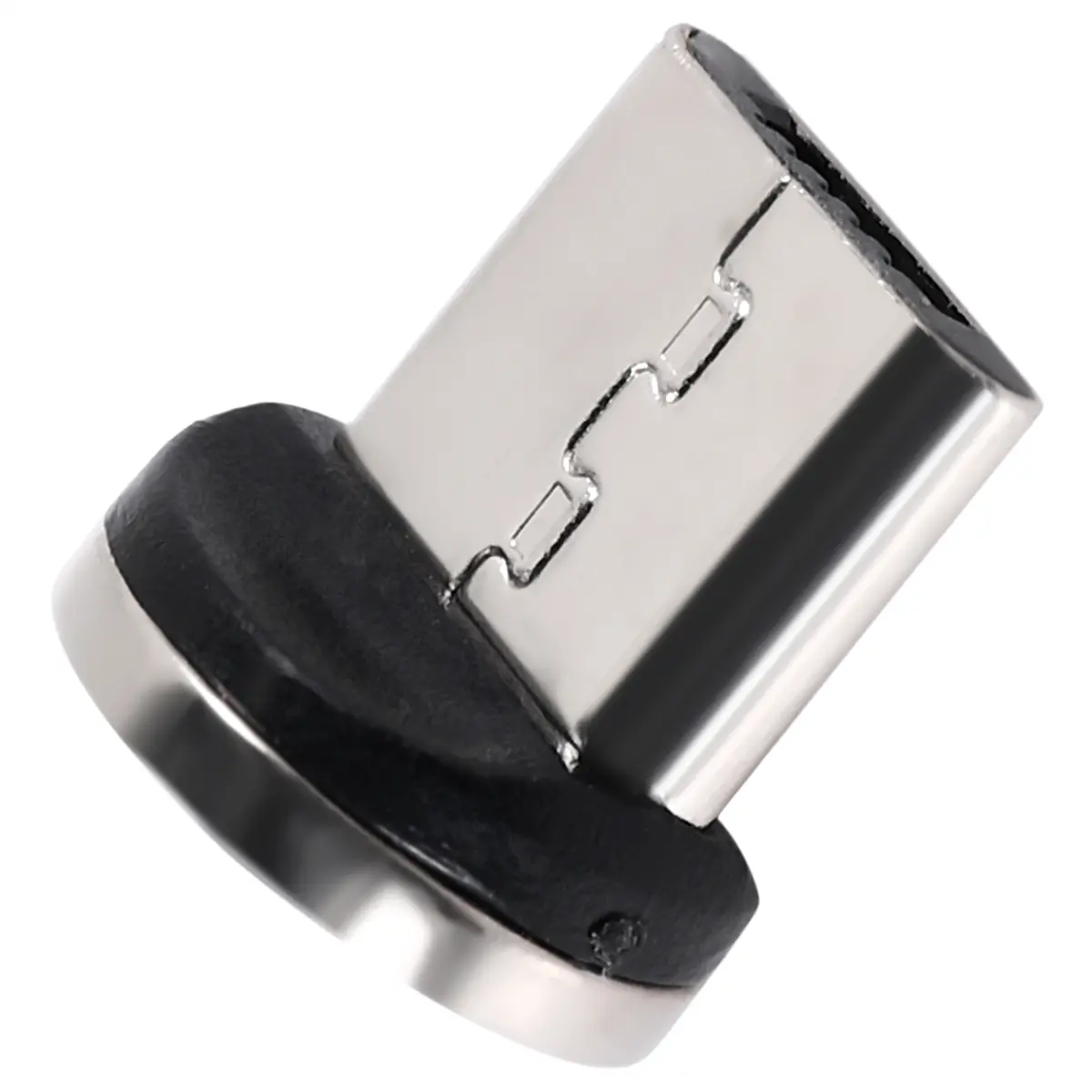 Round Metal Magnetic Micro-USB Cable Connector Plug - Automatic Fast Charging Adapter with 5V Output, Charger Head for Mobile Android Smartphones, Portable for Travelers