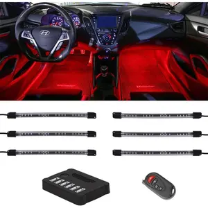 6 count Flexible Million Color Multi-Color LED Interior Footwell Underdash Neon Lighting Kit for  &  - 15 Solid Colors - 10  Patterns -  Mode - Includes Control Box & Remote