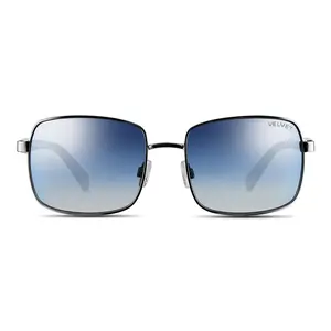 Velvet Eyewear Ruby V760SV72 Silver Frame Blue Flash Fade Sunglasses - Lightweight, Durable, 100% UV Protection, Comfortable Design