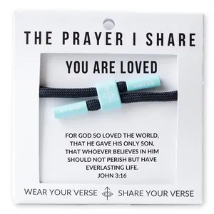 Faith Wear Jewelry YOU ARE LOVED Bracelet John 3:16 Durable Cord Alloy Accents Waterproof Sweatproof Trendy Stack Bangle