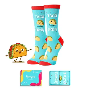 HAPPYPOP Women's Taco Socks, Mexican Theme Taco Lover Presents, Thank You Gifts For Women,Taco Tuesday, Mothers Day Gifts, Fast Food Socks  SwimWeek  summervibes