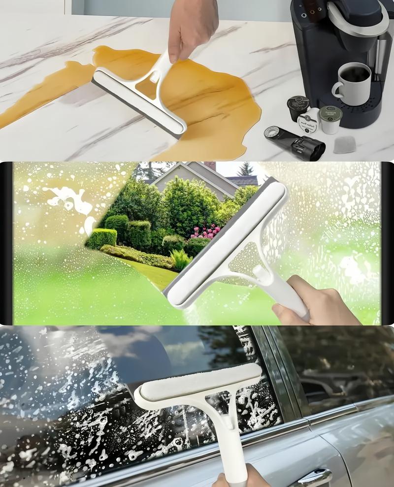 3 in 1 Window Cleaning Scraper, Squeegee and Scrubber with Spray, Multifunctional Household Cleaning Tool, Car Windshield Cleaner,Lightweight Silicone Microfiber Wipe 3 in 1 Window Cleaning Scraper, Squeegee and Scrubber with Spray, Multifunctional Household Cleaning Tool, Car Windshield Cleaner,Lightweight Silicone Microfiber Wipe