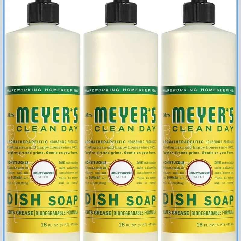Mrs. Meyer's Clean Day Liquid Dish Soap Biodegradable Honeysuckle Scent 16 fl oz Pack of 3