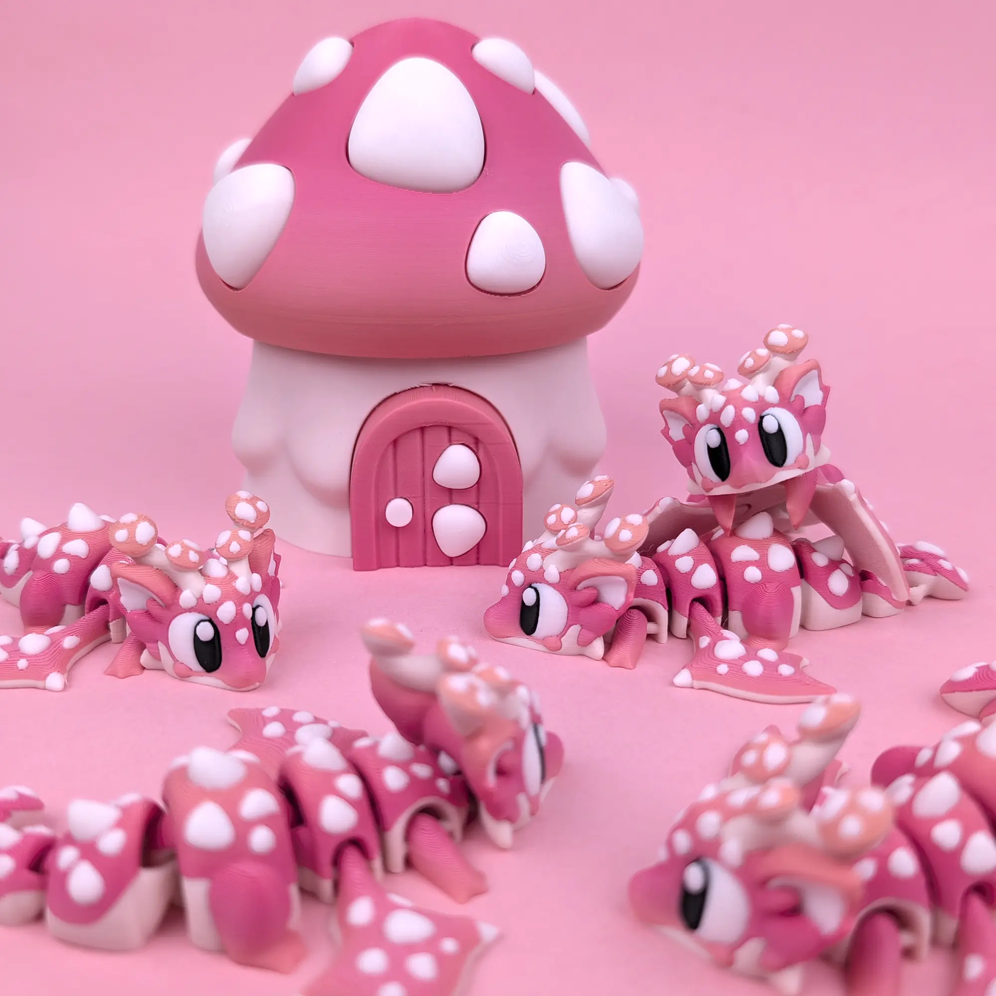 Mushie the Mushroom Mini Dragon with Mushroom Egg | Cute Fantasy Dragon Egg