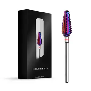 Professional Tornado  Drill Bits, 3/32'' Carbide Tungsten Multi-function Bits, Suitable for Manicure Pedicure Cuticle Gel Polishing, Salon Bits, Purple, Series Bit-X, 3XC