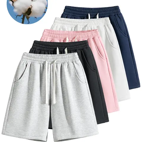 URMCZ Men's Retro Cotton Blend Woven Activewear Shorts - Breathable, High-Stretch Drawstring Waistband, Relaxed Straight-Leg, Moisture-Wicking, Plain, Above the Knee Bottoms for Summer Lounging, Workouts Street Style Streetwear