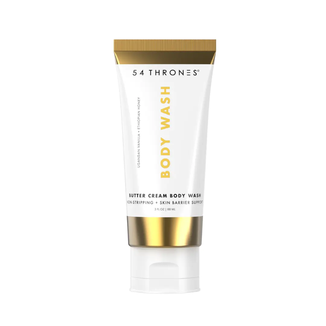 54 Thrones Shea Butter Body Wash – Non-Stripping Cream Cleanser for Dry, Sensitive, Eczema & Psoriasis-Prone Skin – Ugandan Vanilla + Ethiopian Honey